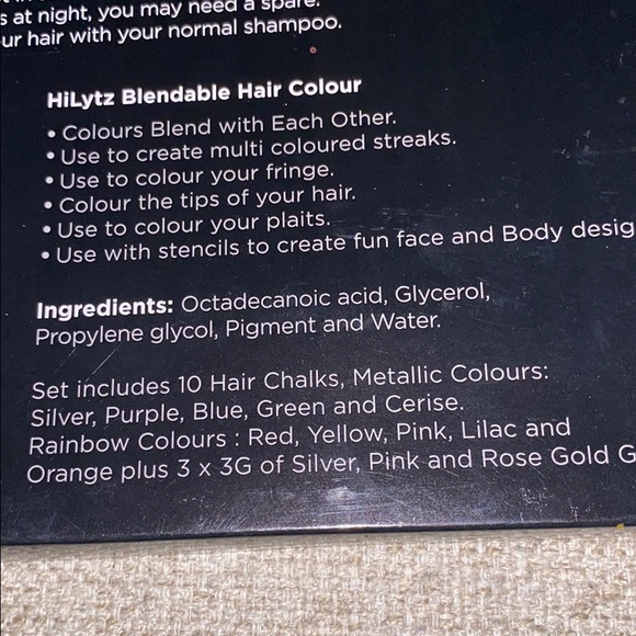 HiLytz Blendable Hair Chalks Metallic Rainbow NIB - Picture 6 of 6